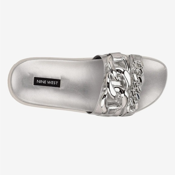 Nope 3 Silver Sandals by Nine West® - Picture 1 of 9